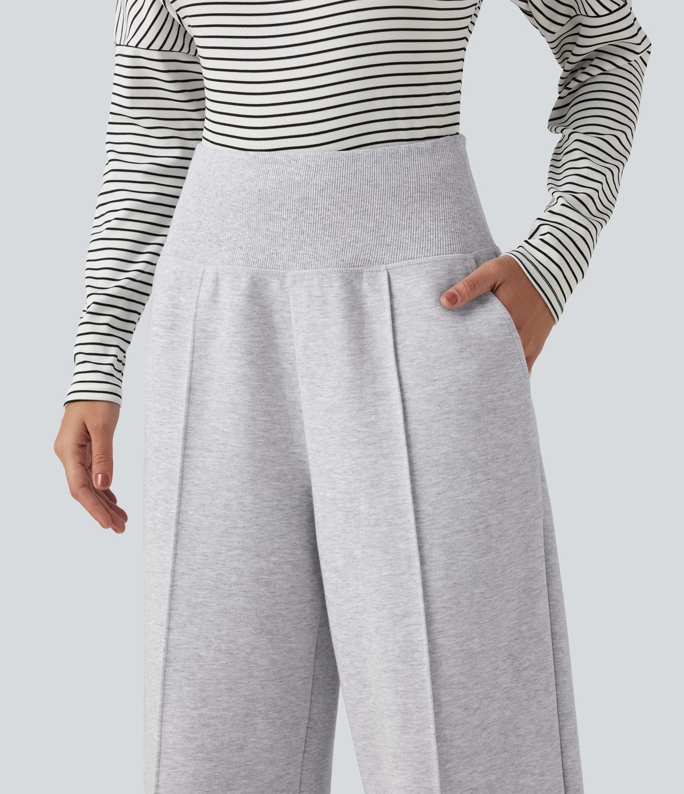 High Waisted Wide Leg Casual Pants with Pockets