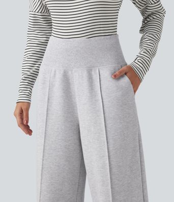 High Waisted Wide Leg Casual Pants with Pockets