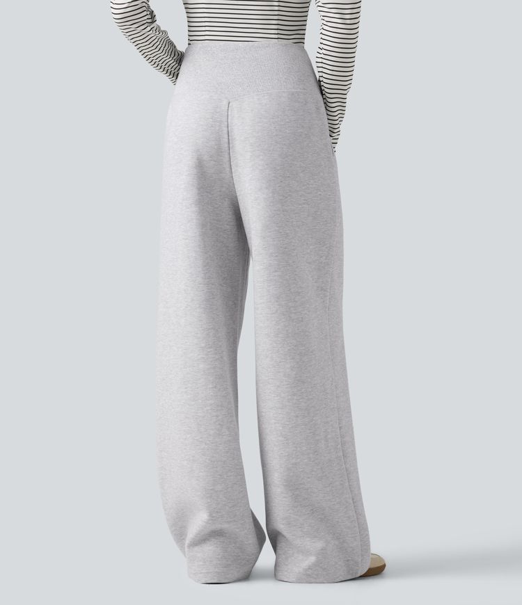 High Waisted Wide Leg Casual Pants with Pockets