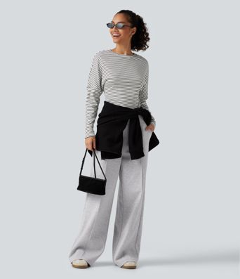 High Waisted Wide Leg Casual Pants with Pockets