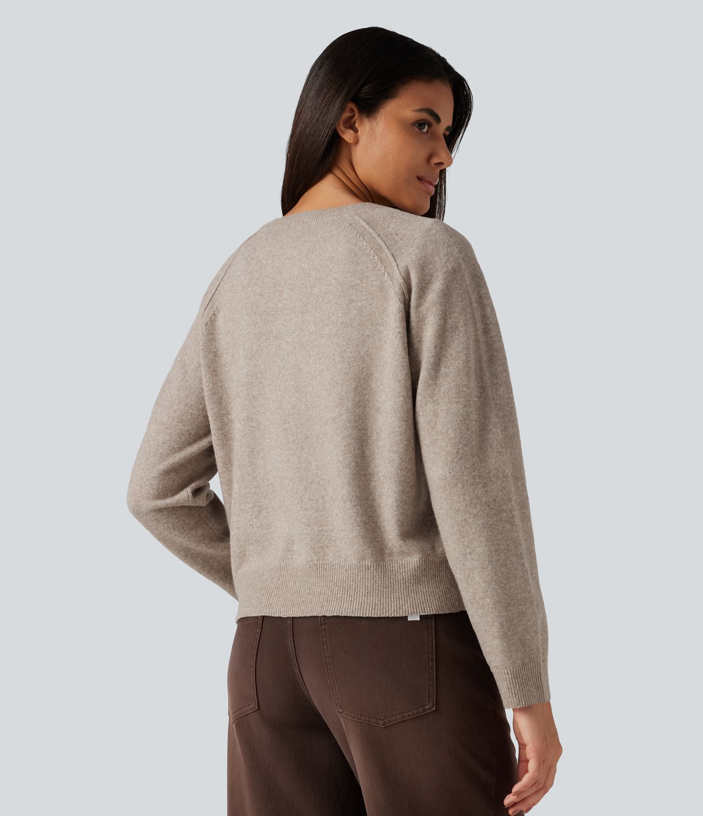 Lässiger Pullover mit Henley-Ausschnitt und langen Ärmeln