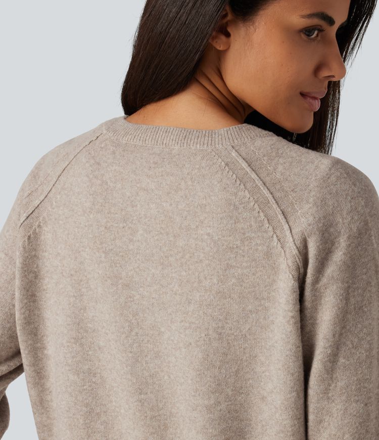 Lässiger Pullover mit Henley-Ausschnitt und langen Ärmeln