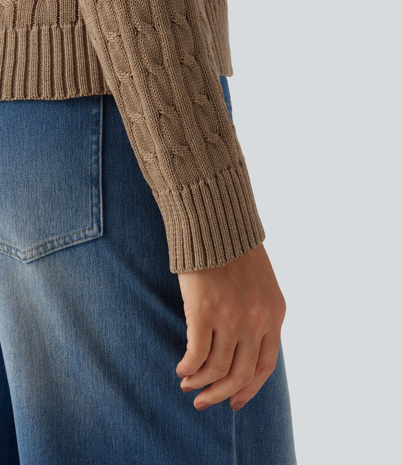 Cable Knit V Neck Long Sleeve Work Sweater Cable Knit V Neck Long Sleeve Work Sweater