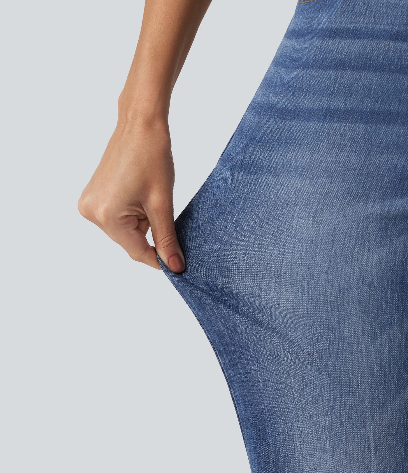 Halara Flex™ High Waisted Straight Leg Casual Cotton Jeans with Pockets Halara Flex™ High Waisted Straight Leg Casual Cotton Jeans with Pockets