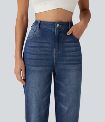Halara Flex™  High Waisted Tapered Casual Jeans with Pockets