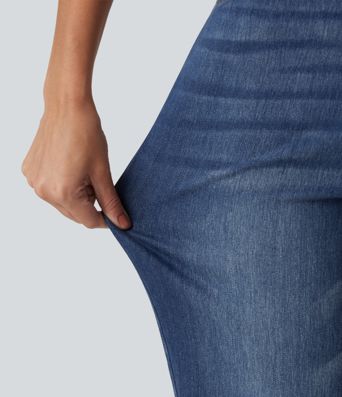 Halara Flex™  High Waisted Tapered Casual Jeans with Pockets
