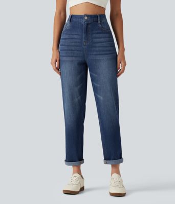 Halara Flex™  High Waisted Tapered Casual Jeans with Pockets