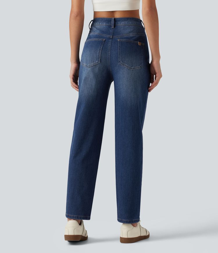 Halara Flex™  High Waisted Tapered Casual Jeans with Pockets