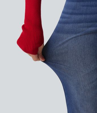 Halara Flex™ jeans bootcut de talle alto con bolsillos