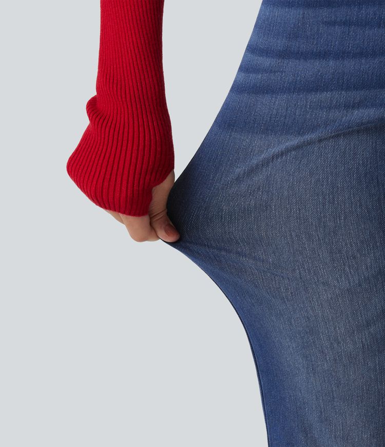 Halara Flex™ jeans bootcut de talle alto con bolsillos