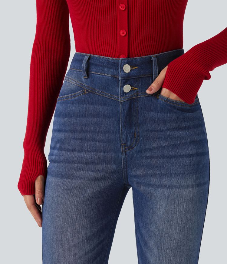 Halara Flex™ jeans bootcut de talle alto con bolsillos