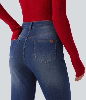 Halara Flex™ jeans bootcut de talle alto con bolsillos