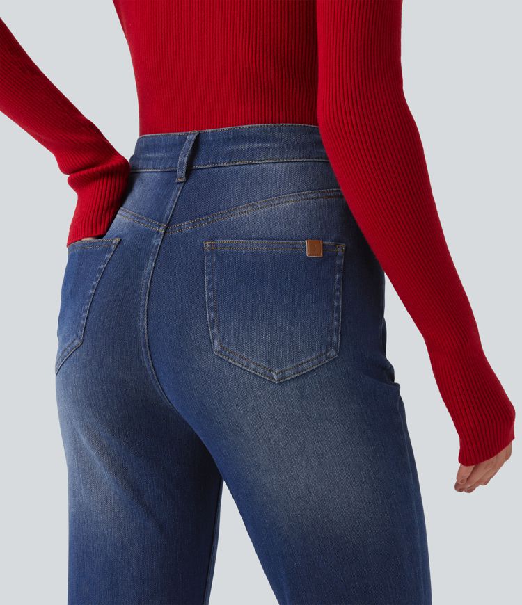 Halara Flex™ jeans bootcut de talle alto con bolsillos