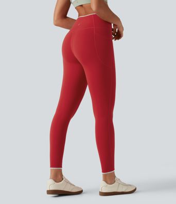 Halara UltraSculpt™ High Waisted Crossover Color Block Yoga Leggings with Pockets