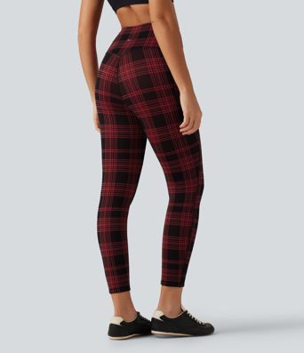 Legging de sport Halara UltraSculpt™ imprimé à carreaux, taille haute gainant et doublé polaire avec poches Legging de sport Halara UltraSculpt™ imprimé à carreaux, taille haute gainant et doublé polaire avec poches