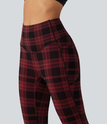 Legging de sport Halara UltraSculpt™ imprimé à carreaux, taille haute gainant et doublé polaire avec poches Legging de sport Halara UltraSculpt™ imprimé à carreaux, taille haute gainant et doublé polaire avec poches