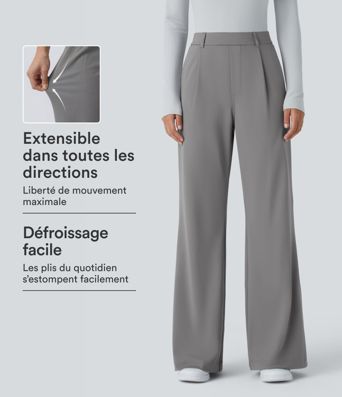 Pantalon tailleur évasé taille haute Halara Flex™ DayStretch avec poches Pantalon tailleur évasé taille haute Halara Flex™ DayStretch avec poches