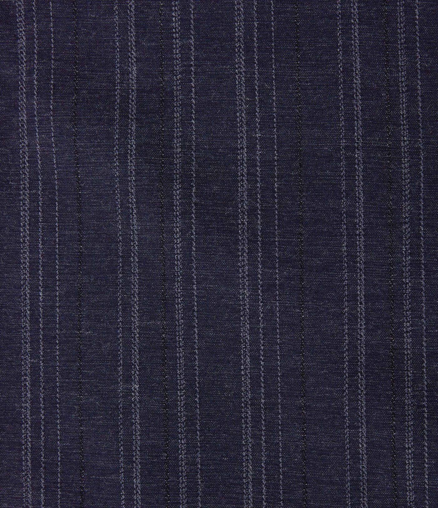 Robe-chemise mi-longue décontractée à col V, manches longues, rayée, ceinturée, effet lin, avec poches