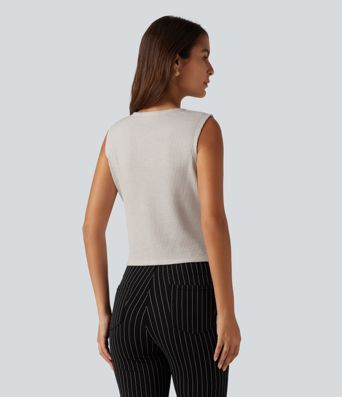 V Neck Waffle Work Vest