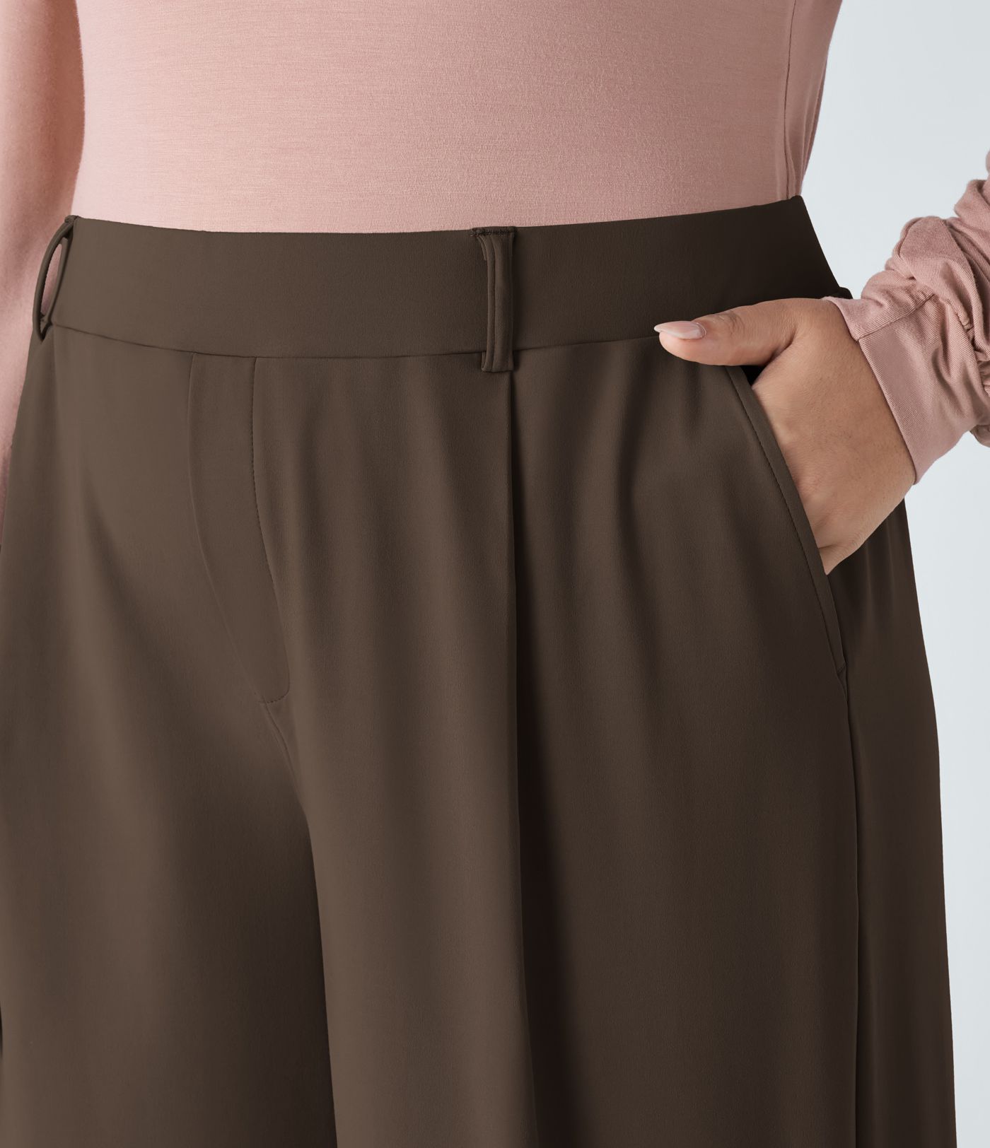 Pantalon de travail grande taille coupe droite taille haute Halara Flex™ DayStretch avec poches Pantalon de travail grande taille coupe droite taille haute Halara Flex™ DayStretch avec poches
