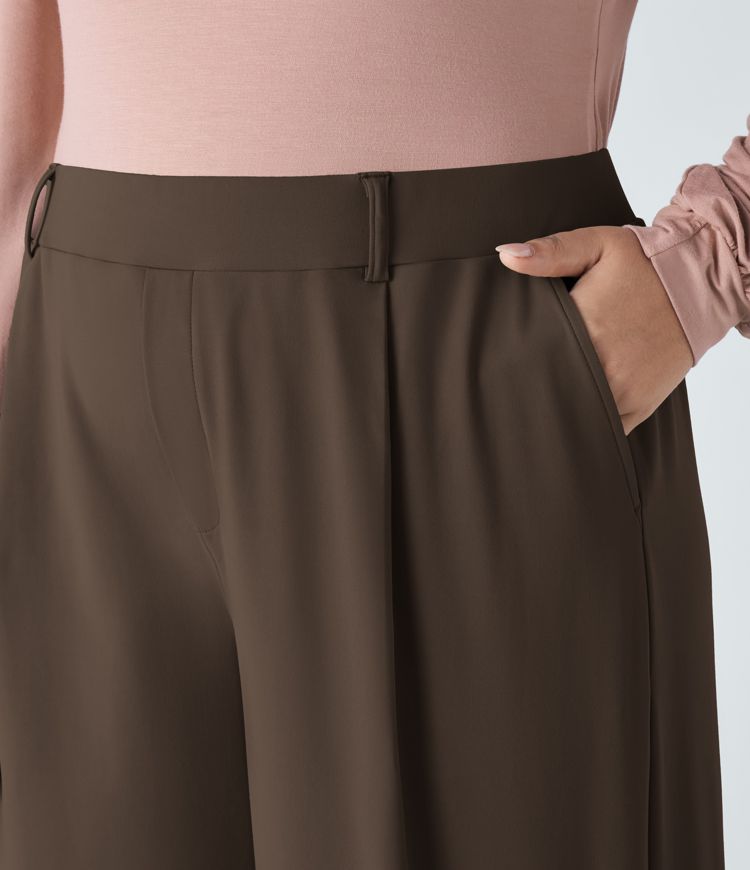 Pantalon de travail grande taille coupe droite taille haute Halara Flex™ DayStretch avec poches Pantalon de travail grande taille coupe droite taille haute Halara Flex™ DayStretch avec poches