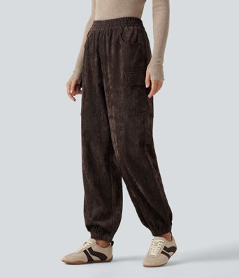 High Waisted Casual Pants with Pockets