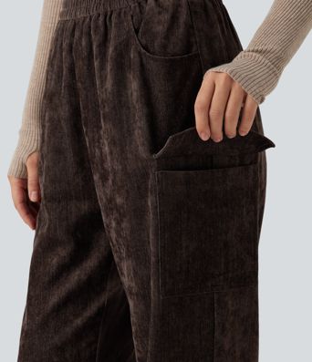 High Waisted Casual Pants with Pockets