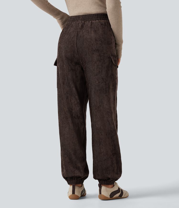 High Waisted Casual Pants with Pockets