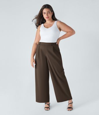 Pantalon de travail grande taille coupe droite taille haute Halara Flex™ DayStretch avec poches Pantalon de travail grande taille coupe droite taille haute Halara Flex™ DayStretch avec poches
