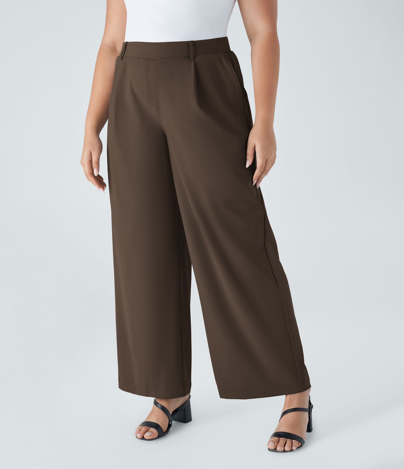 Pantalon de travail grande taille coupe droite taille haute Halara Flex™ DayStretch avec poches Pantalon de travail grande taille coupe droite taille haute Halara Flex™ DayStretch avec poches