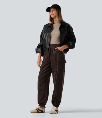 High Waisted Casual Pants with Pockets