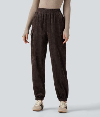 High Waisted Casual Pants with Pockets