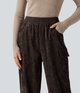 High Waisted Casual Pants with Pockets