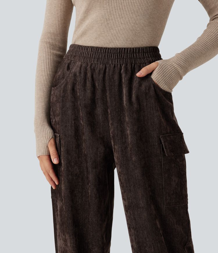 High Waisted Casual Pants with Pockets