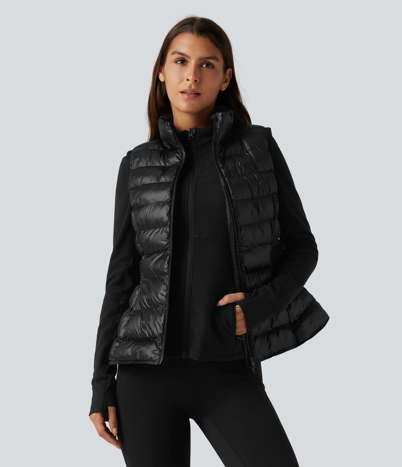 2-Piece Workout Padded Vest & Jacket with Pockets 2-Piece Workout Padded Vest & Jacket with Pockets