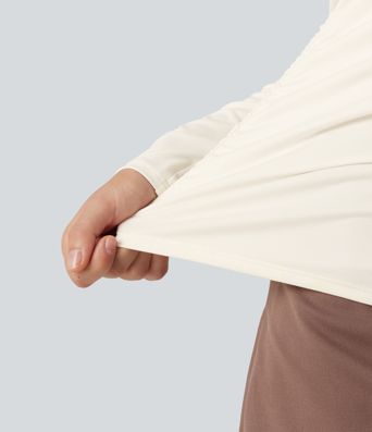 One Shoulder Long Sleeve Ruched Asymmetric Hem Casual Top