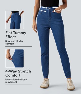 Halara Flex™ High Waisted Tummy Control Casual Jeans with Pockets