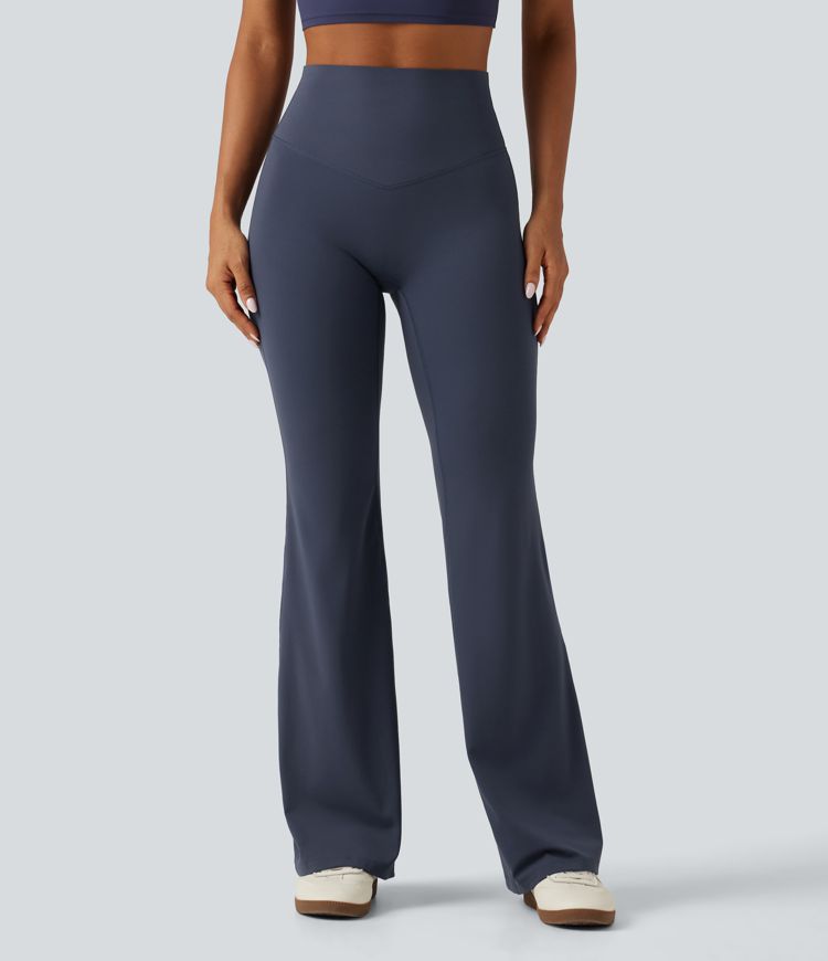 Halara UltraSculpt™ High Waisted Tummy Control Ruched Flare Yoga Leggings with Pockets