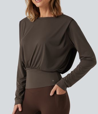 Round Neck Long Sleeve InstantCool Quick Dry Yoga Sports Top