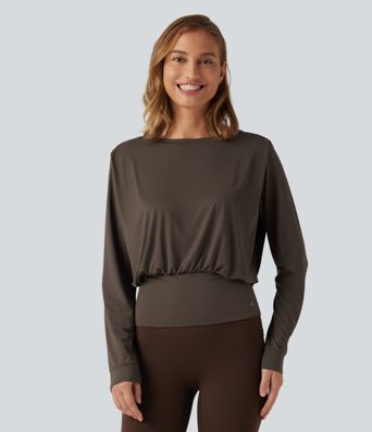 Round Neck Long Sleeve InstantCool Quick Dry Yoga Sports Top
