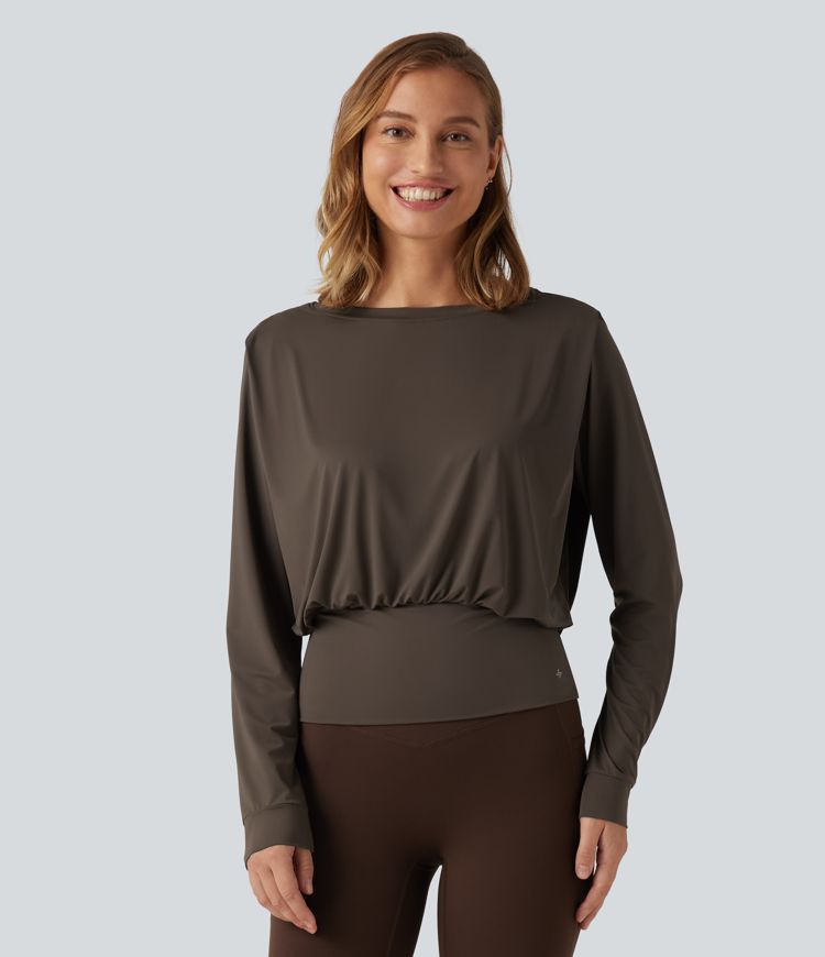 Round Neck Long Sleeve InstantCool Quick Dry Yoga Sports Top