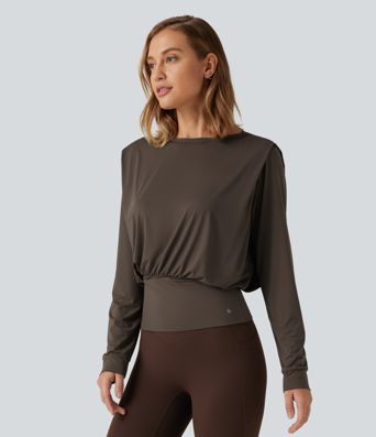 Round Neck Long Sleeve InstantCool Quick Dry Yoga Sports Top