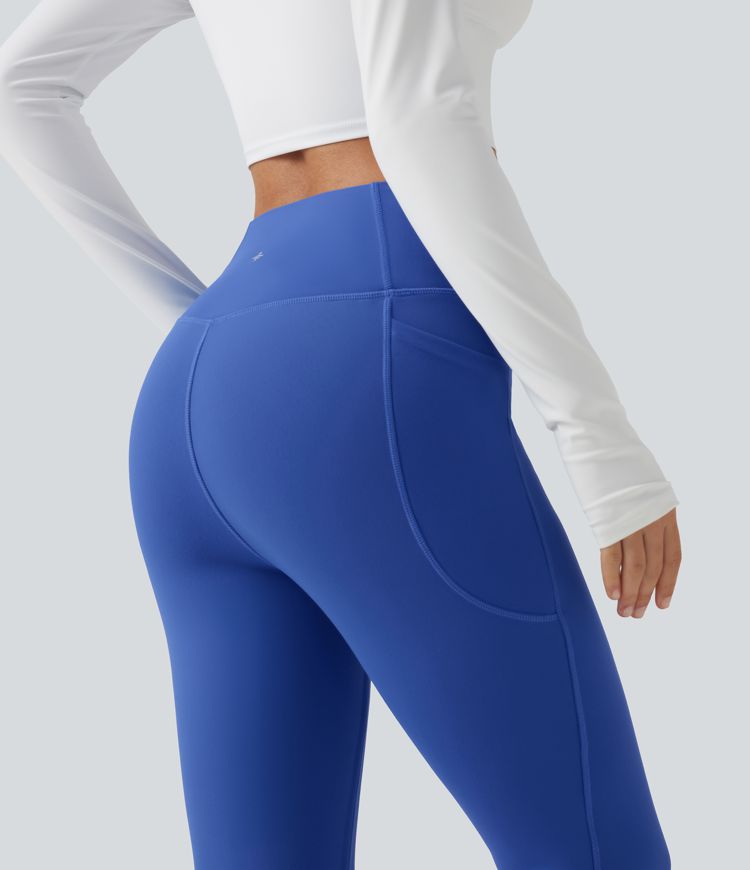 SoftlyZero™ High Waisted Crossover Fleece Yoga Leggings with Pockets