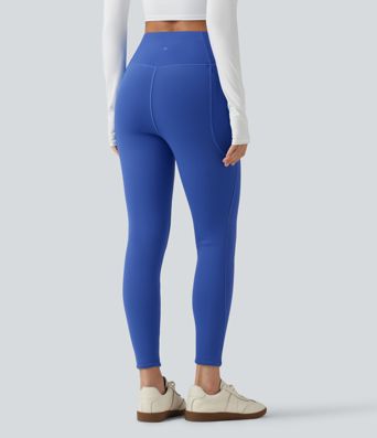 SoftlyZero™ High Waisted Crossover Fleece Yoga Leggings with Pockets