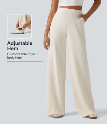 High Waisted Wide Leg Casual Sweatpants with Pockets High Waisted Wide Leg Casual Sweatpants with Pockets