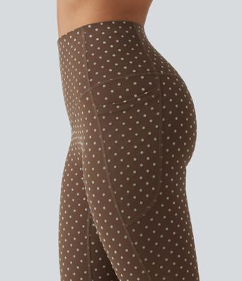 Halara UltraSculpt™ Flocked High Waisted Tummy Control Polka Dot Workout Leggings with Pockets