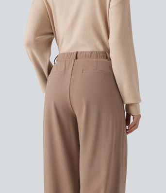 Halara Flex™ DayStretch Mid Rise Drawstring Wide Leg Work Pants with Pockets
