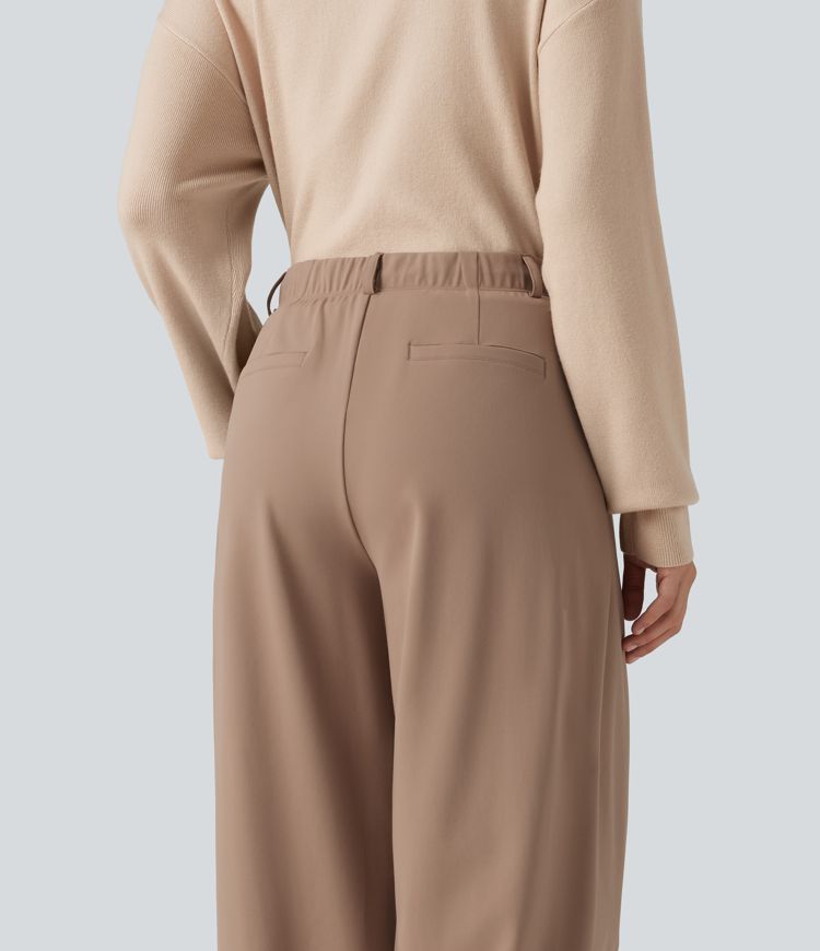 Halara Flex™ DayStretch Mid Rise Drawstring Wide Leg Work Pants with Pockets