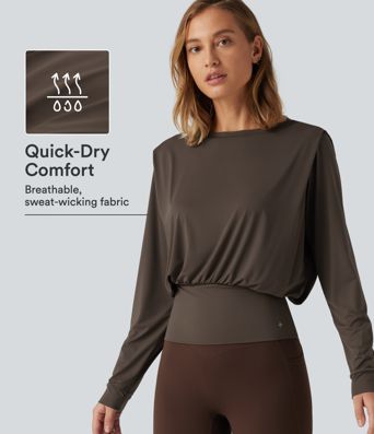 Round Neck Long Sleeve InstantCool Quick Dry Yoga Sports Top