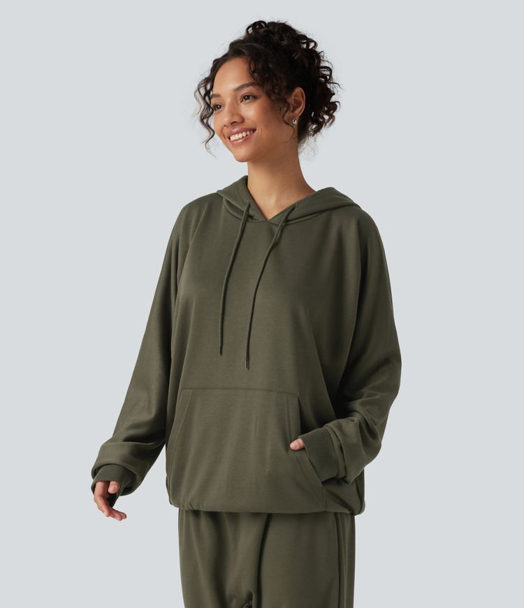 Lässiges Sport-Sweatshirt mit Kapuze, Rundhalsausschnitt, Kängurutasche und langen Ärmeln Lässiges Sport-Sweatshirt mit Kapuze, Rundhalsausschnitt, Kängurutasche und langen Ärmeln